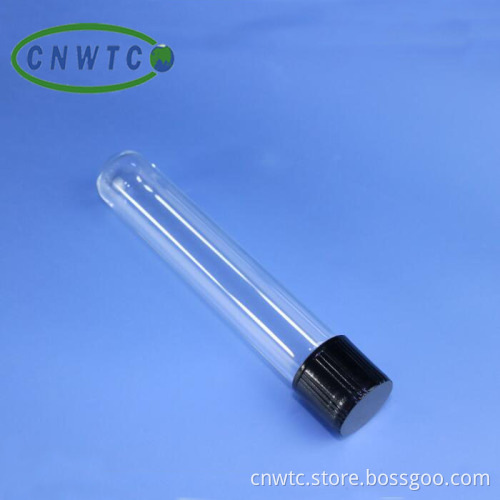 15x100 Millimeter Glass Test Tube with Black Plastic Cap